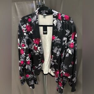 Torrid Black and Pink Floral Blazer